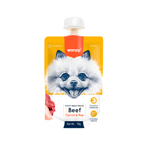 Wanpy Perros Tasty Meat Paste Carne, Zanahoria y Guisantes – 90gr