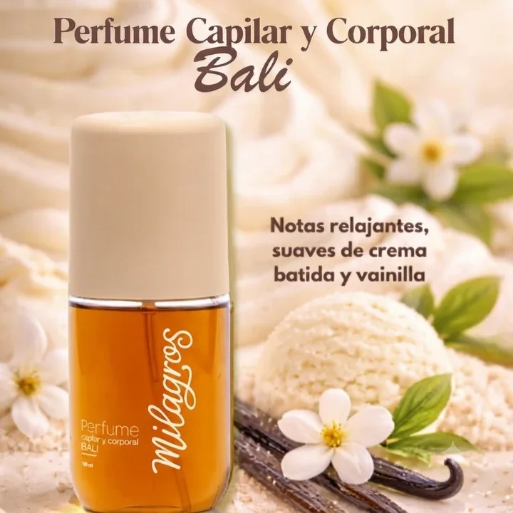 PERFUME CAPILAR Y CORPORAL MILAGROS BALI