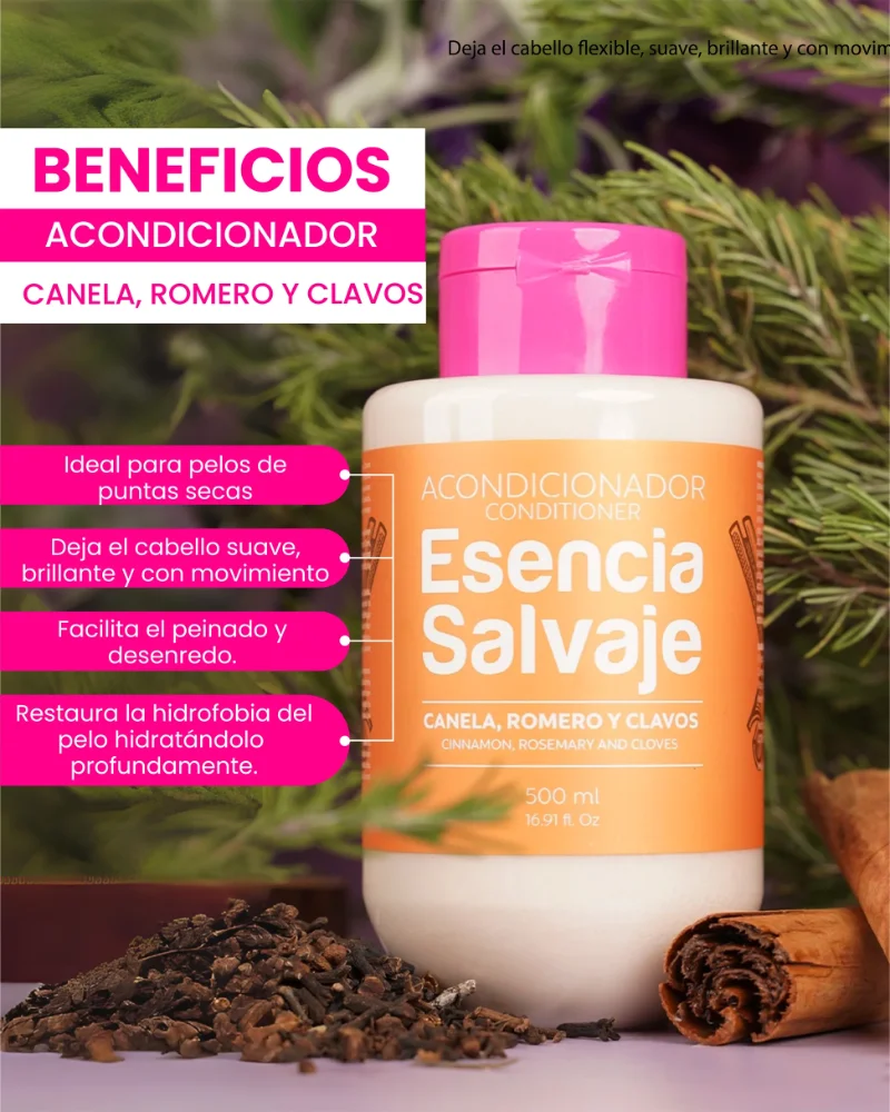 ACONDICIONADOR CANELA ROMERO Y CLAVOS ESENCIA SALVAJE