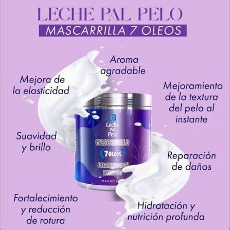 MASCARILLA CAPILAR 7 OLEOS LECHE PAL PELO