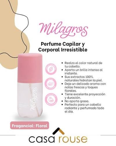 PERFUME CAPILAR Y CORPORAL MILAGROS IRRESISTIBLE