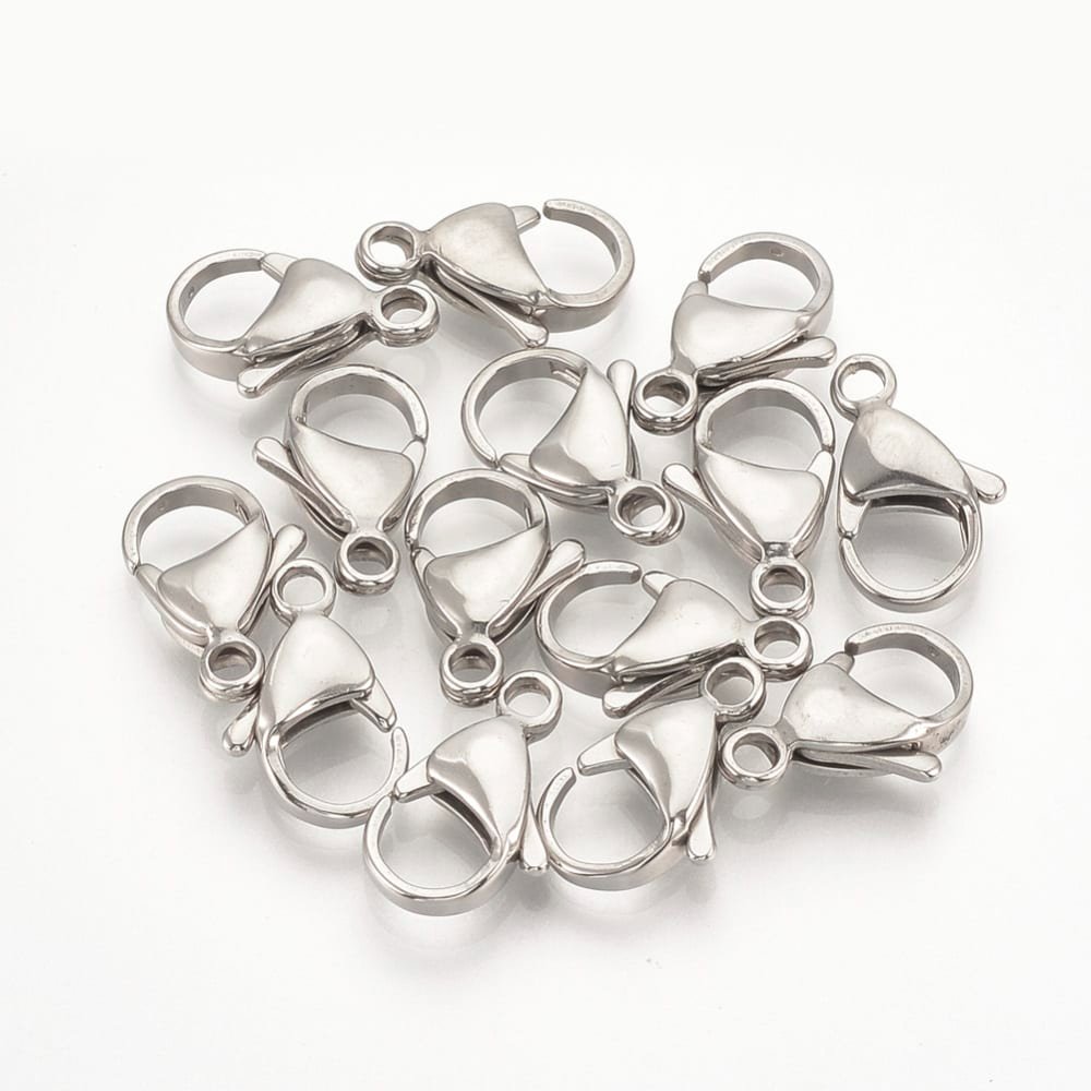 #87…Broche Mosqueton plateado cajita