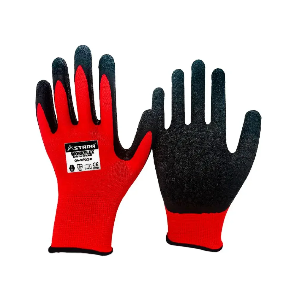 Astara guantes hilo rojo latex negro T-8