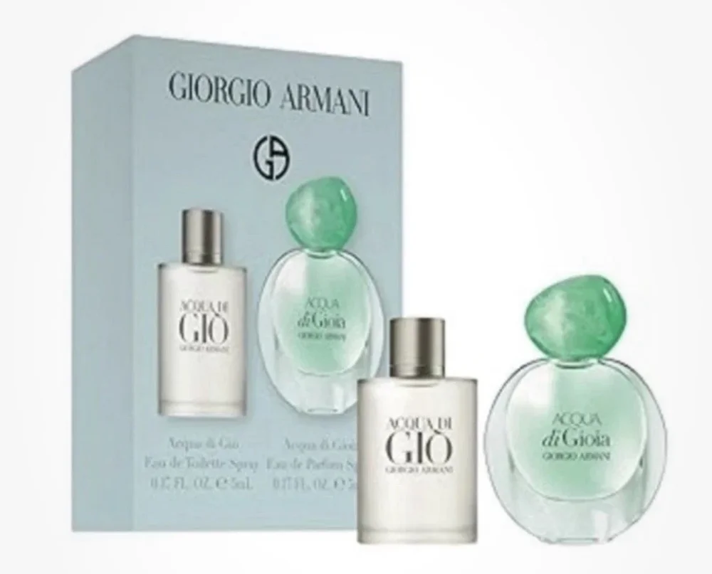 Miniatura Perfumes Giorgio Armani Acqua Di Giò Eau de Toilette Masculino & Acqua Di Gioia Eau de Parfum Feminino 5Ml