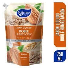 jabon liquido ballerina avena y aceite de almendra humectante 750ml
