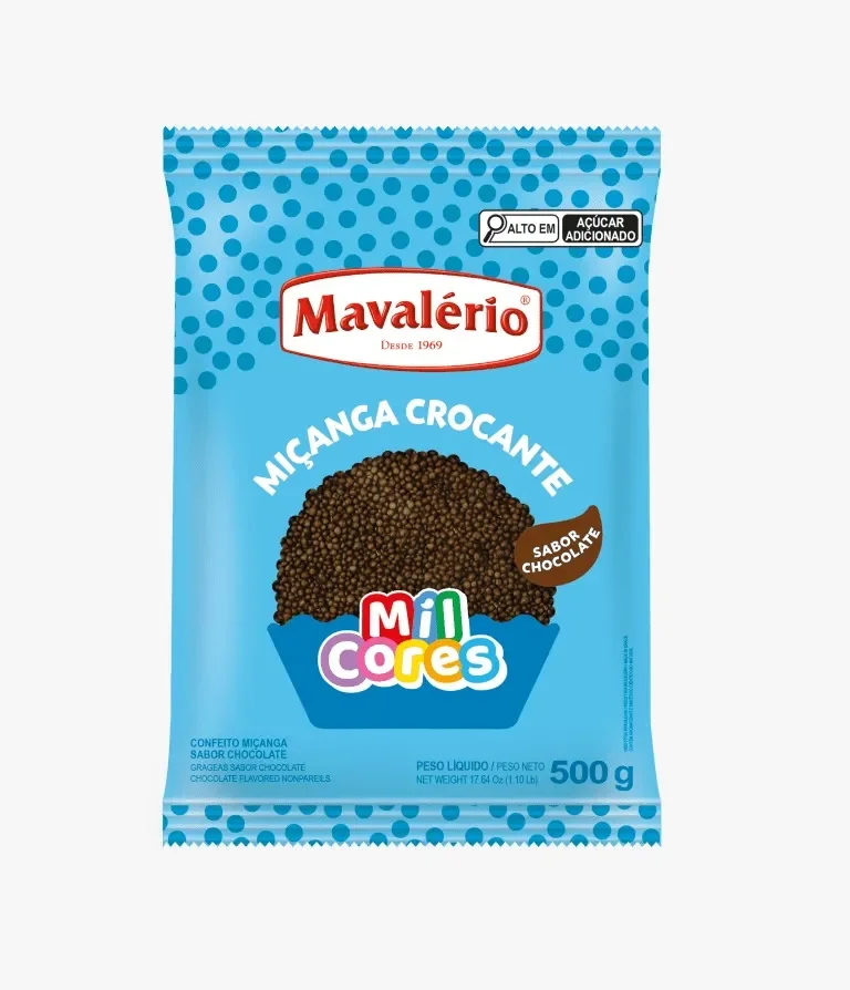 confite miçannga mavalerio sabor chocolate 500g