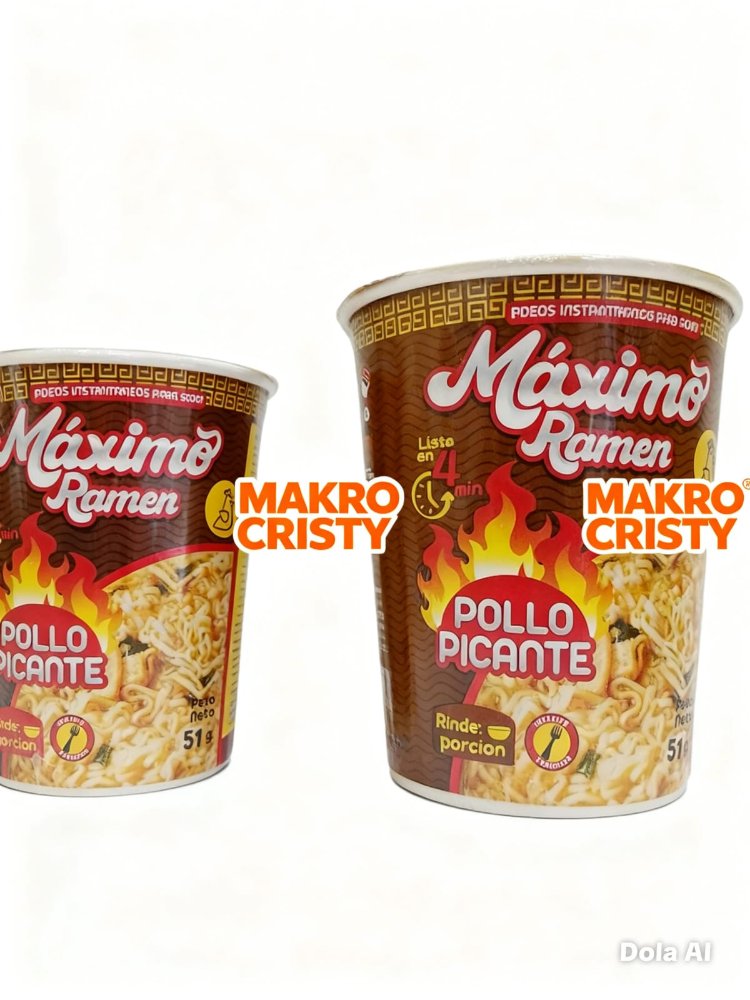 maximo ramen pollo picante vaso