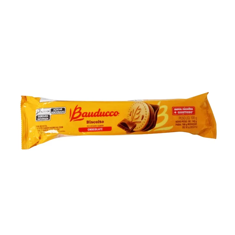 galleta rellena chocolate bauducco 108g