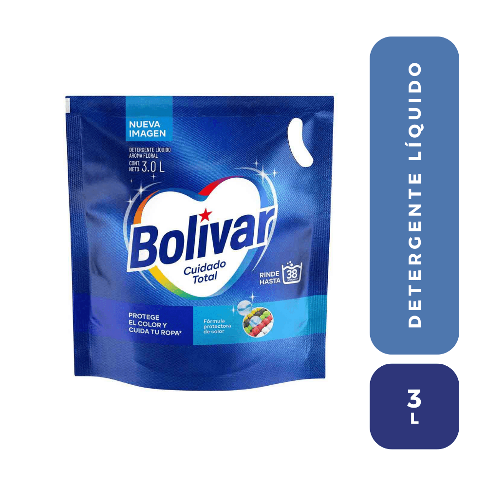 detergente en liquido bolivar cuidado total 3l