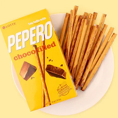 pepero choco filled relleno de chocolate 45g
