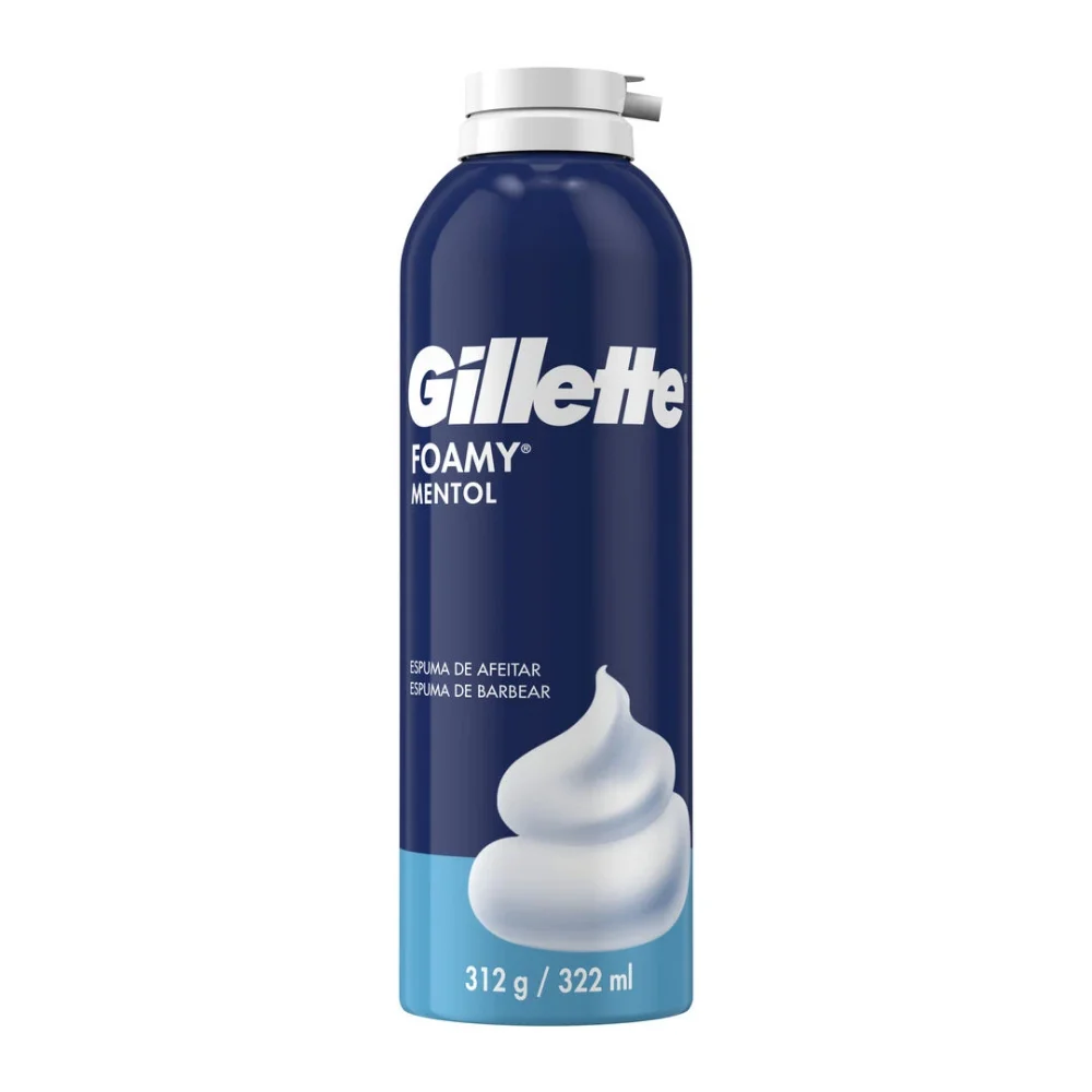 gillette foamy mentol espuma de afeitar 322ml