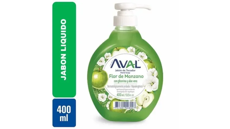 jabon liquido aval flor de manzana 400ml