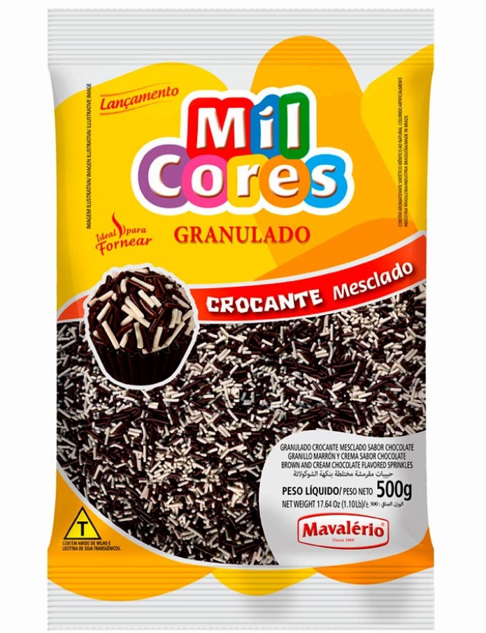 mavalerio mesclado confite chocolate y blanco