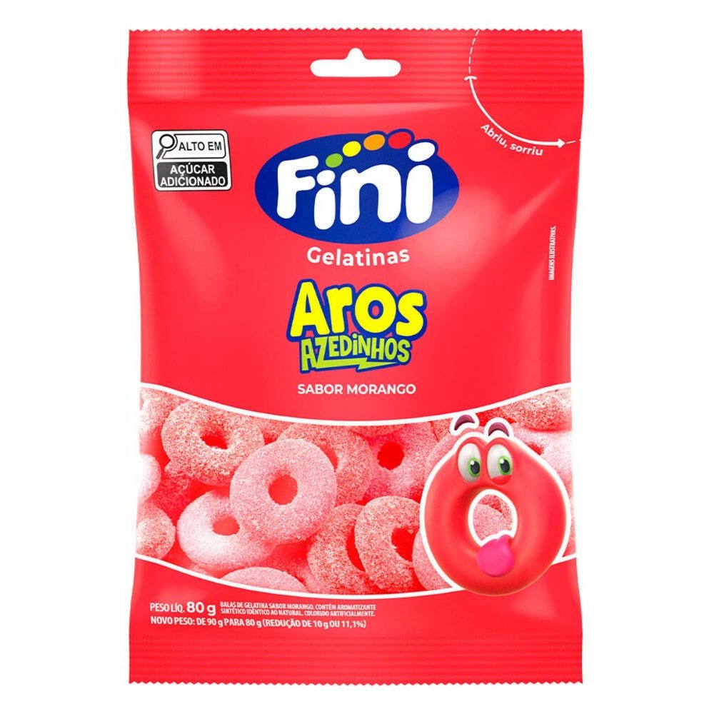 fini aros acidos sab morango 80g