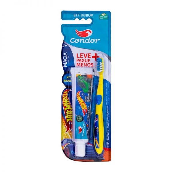 pack cepillo mas pasta dental para niño condor hot wheels