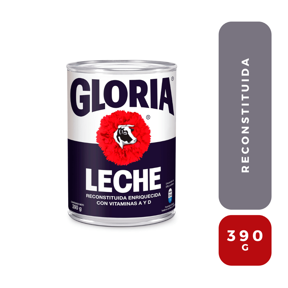 leche evaporada gloria 390g azul