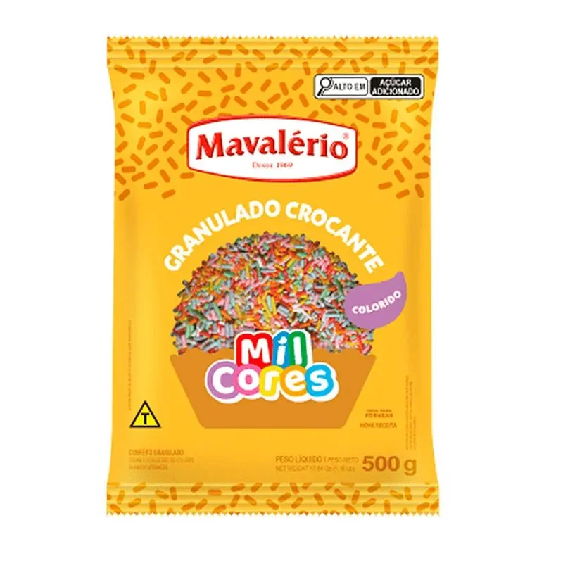 granulado crocante colorido mavalerio 500g