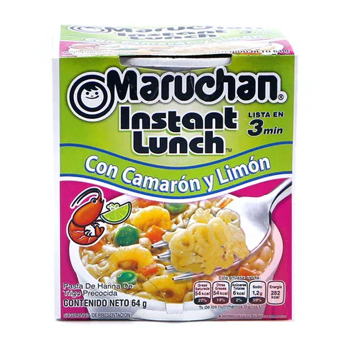maruchan con camaron y limon vaso 64g
