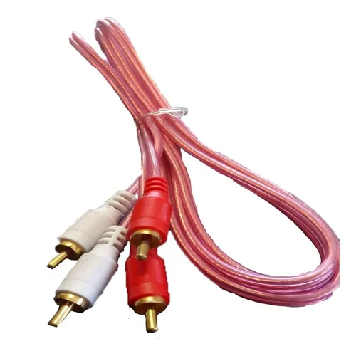960RCA TRANSPARENTE PARA AUDIO 2 PLUGS RCA A 2 PLUGS RCA DORADO DE 1.8 M