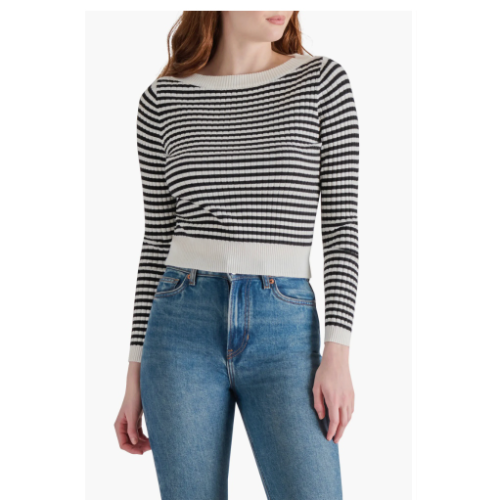 Steve Madden Stripe Boat Neck Sweater
