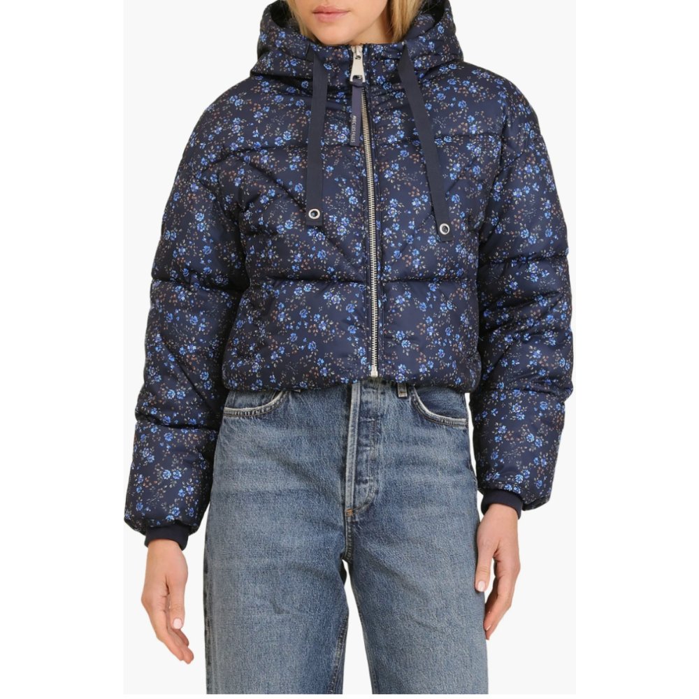 Avec Les Filles Cropped Hooded Puffer Coat