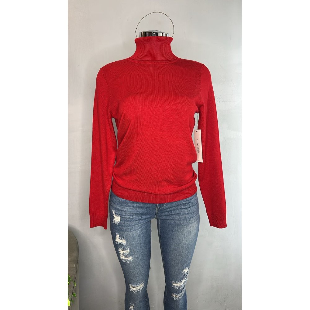Playera roja cuello de tortuga muj M