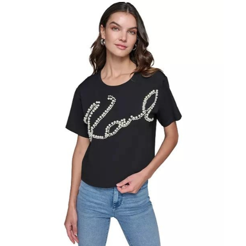Playera KL Talla M color Negra con perlas