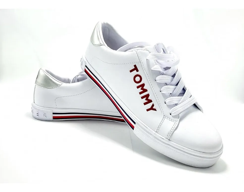 Tenis blanco rojo Tommy mujer 7