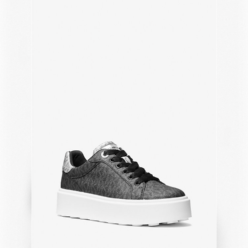 ROMEY METALLIC TWO-TONE SIGNATURE LOGO PLATFORM SNEAKER