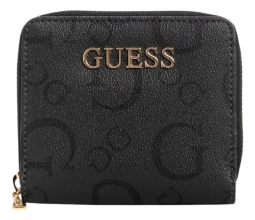 Cartera chica negro dorado Guess muj
