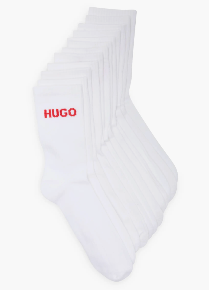 BOSS Rib Logo 6-Pack Crew Socks