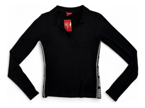 Playera negra blan Guess mujer L