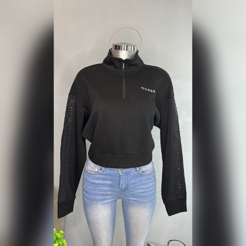Sudadera crop negro Guess muj XL