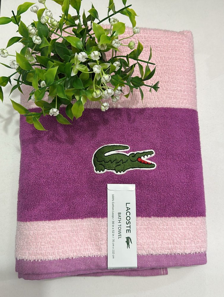 Lacoste bath towel rosa