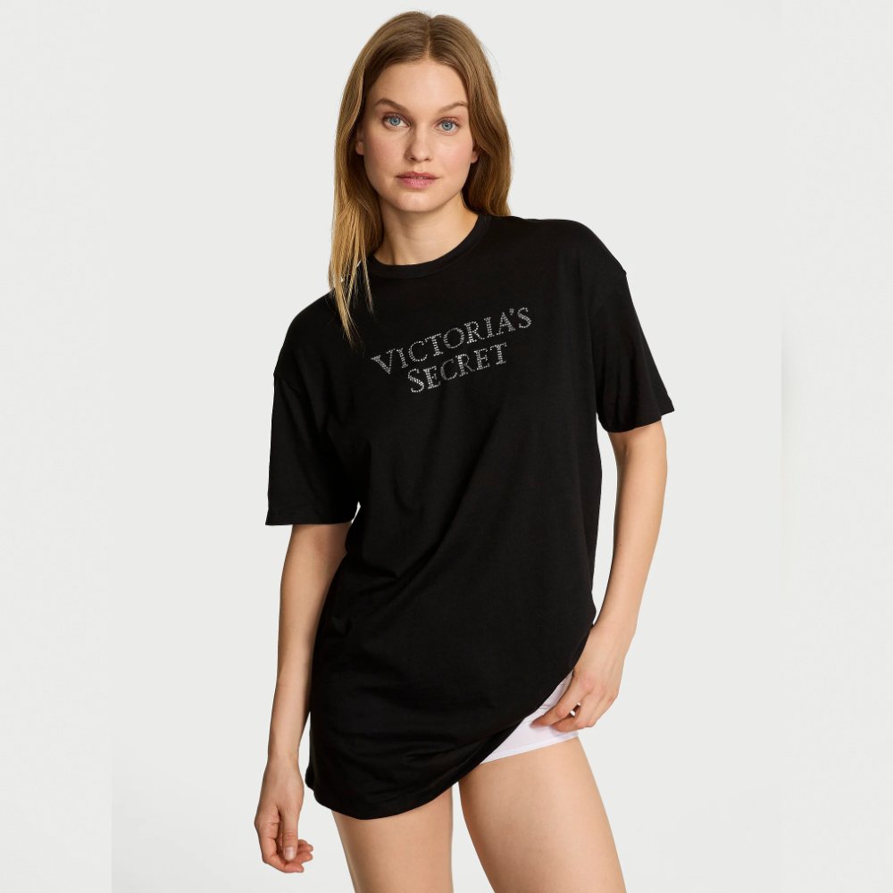Vs playera negra c/ perlas