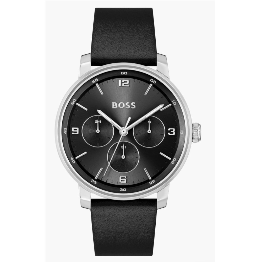 BOSS Contender Leather Strap Watch, 44mm