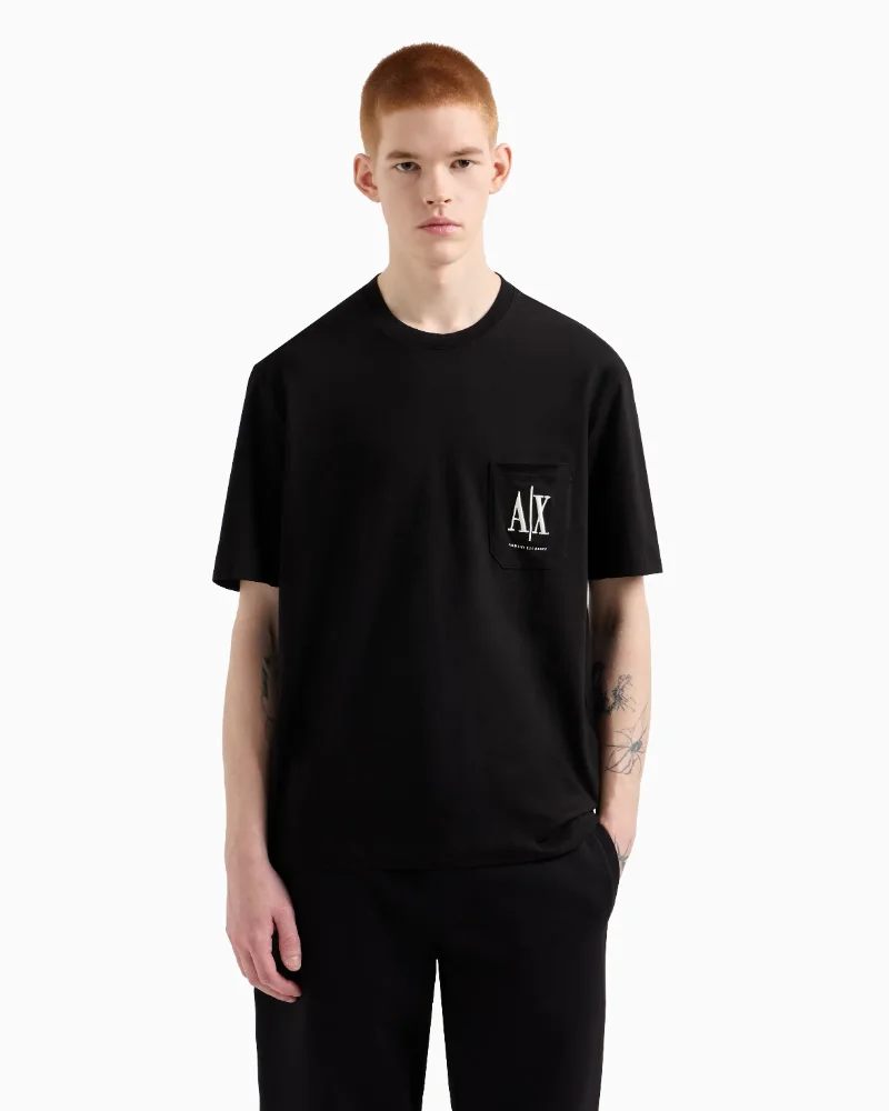 AX Armani Exchange Men's AX  Badge T-Shirt  M, Black