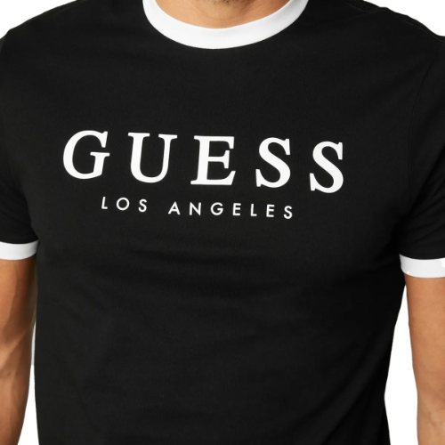 Playera negro blanco hom M Guess