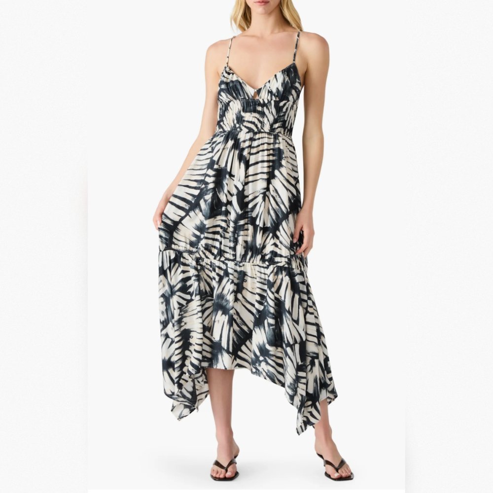 Steve Madden Jackie Printed Asymmetric Midi Dress