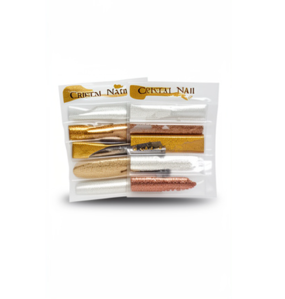 Balines surtidos x6 Dorado/Planta/Bronce Cristal Nail
