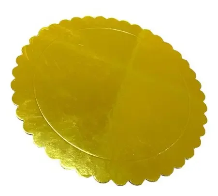 Base de torta 4" CARTON DORADO CIRCULAR CON AGARRE