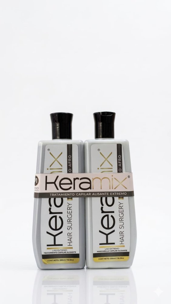 Alisado Liso Extremo cabello Afro Keramix 550ml