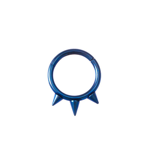 Argolla cerrada con diseño acero azul