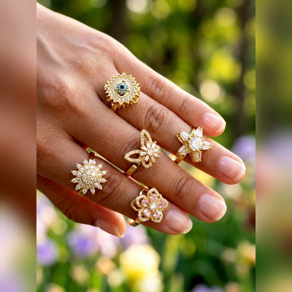 Anillos Giratrorios Grandes Cover Gold dorado