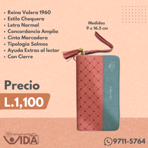 Biblia Chequera Rosa Azul