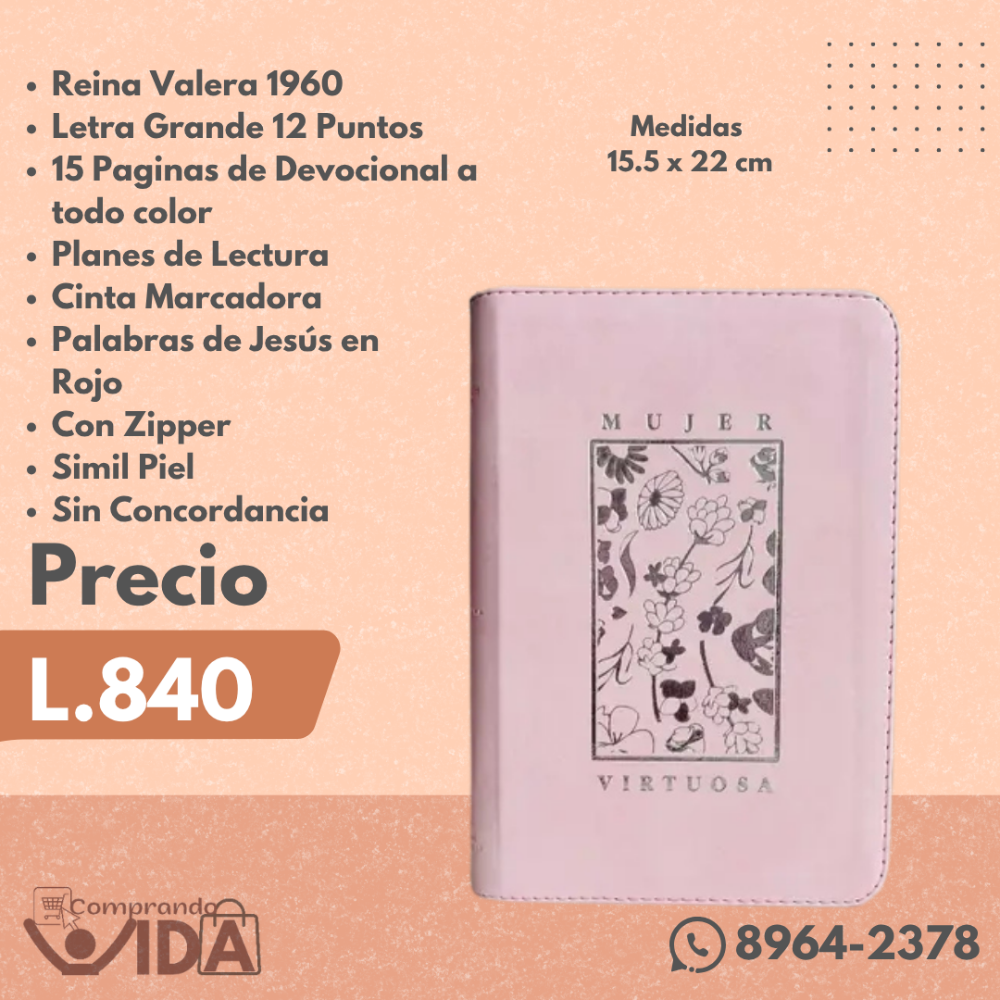 BIBLIA MUJER VIRTUOSA ROSA