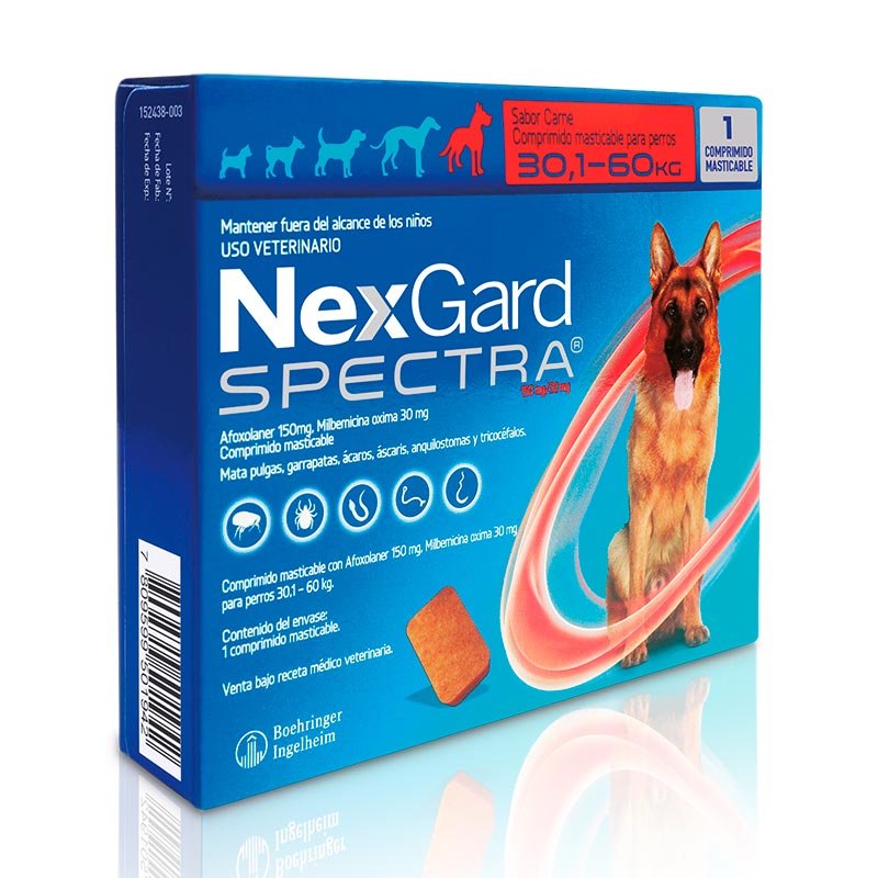 NexGard SPECTRA 30.1 a 60 Kg (66.22  a 132 Lbs)
