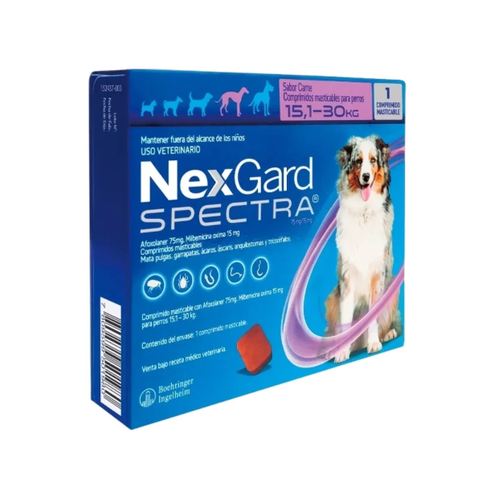 NexGard SPECTRA 15.1 a 30 Kg ( 33.22 a 66 Lbs)