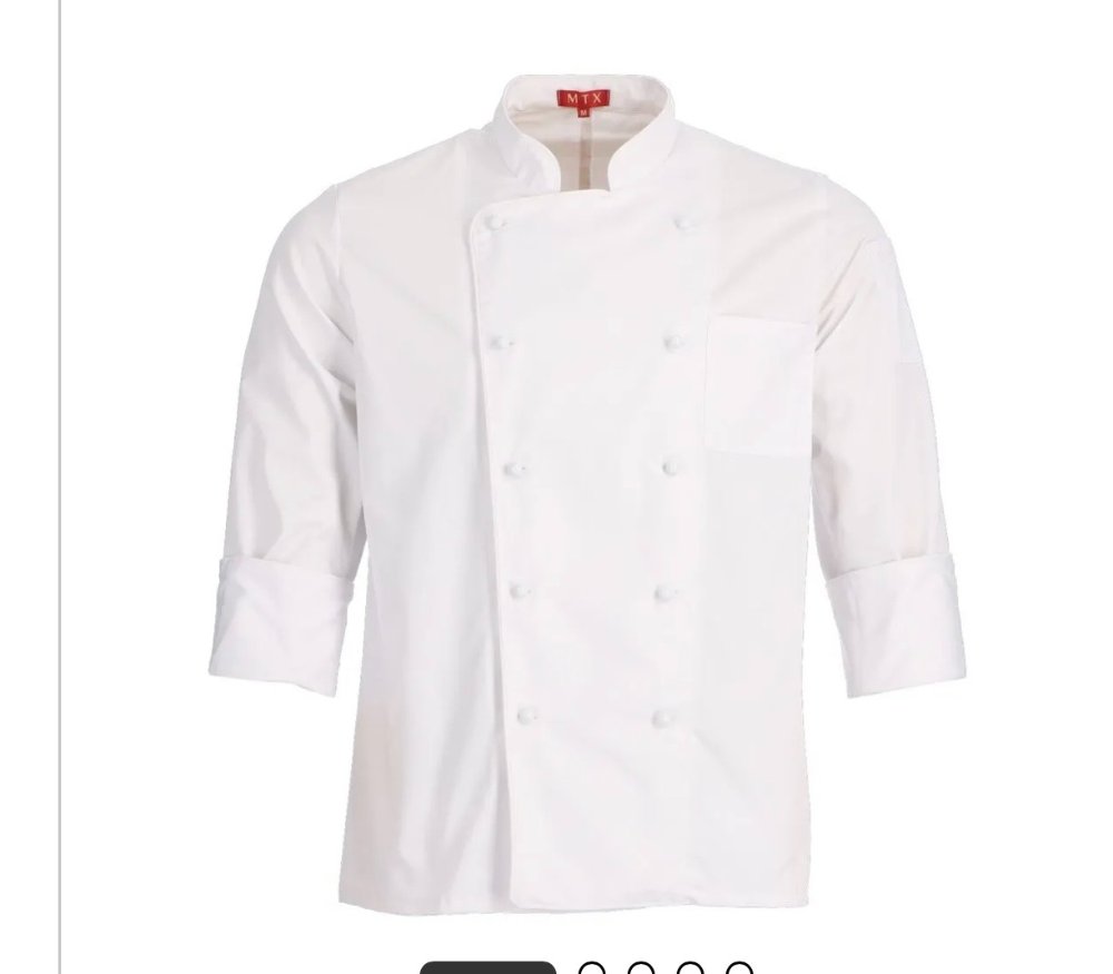 CHAQUETA CHEF GABARDINA CON LOGO BORDADO, TALLAS S-M-L-XL