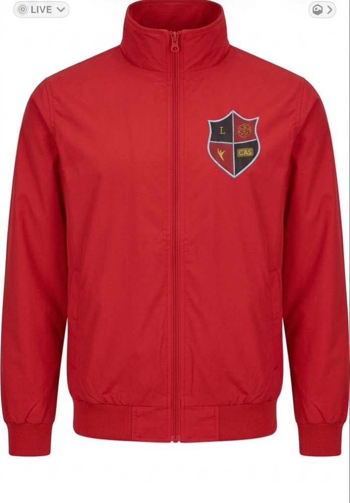 CORTAVIENTO TASLAN UNISEX, COLOR ROJO, INSIGNIA BORDADA.TALLAS S A XXXL CONFECCION NACIONAL. A XXXL